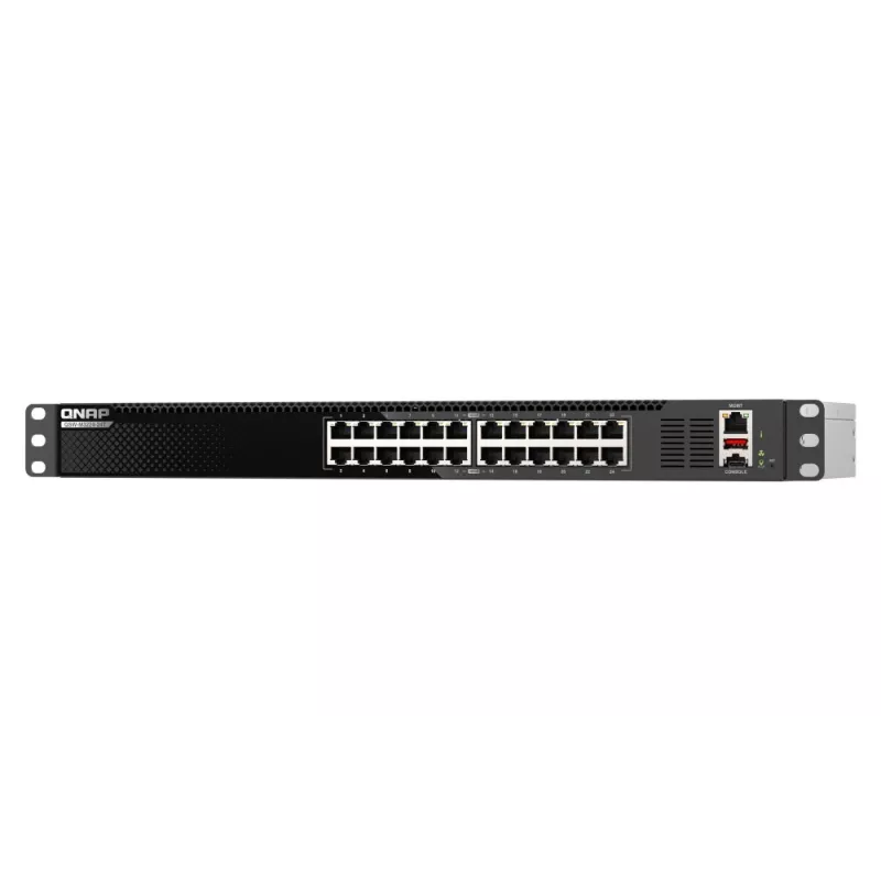 QNAP QSW-M3224-24T võrgukommutaator hallatav L3 10G Ethernet (100/1000/10000) 1U must, hõbedane