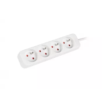 Pikendusjuhe 1,5 m, valge, 4 pistikupesa, tahke vaskkaabliga