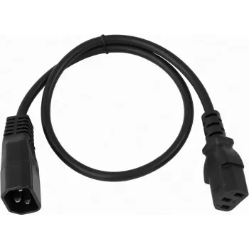 Toitepikenduskaabel Omnitronic 30235103, 3-soonega 0,75 mm², 0,6 m, must