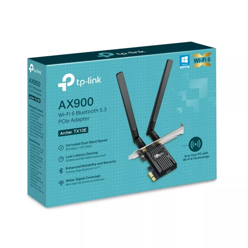 Wi-Fi 6 Bluetooth PCIe adapter TP‑LINK Archer TX10E AX900