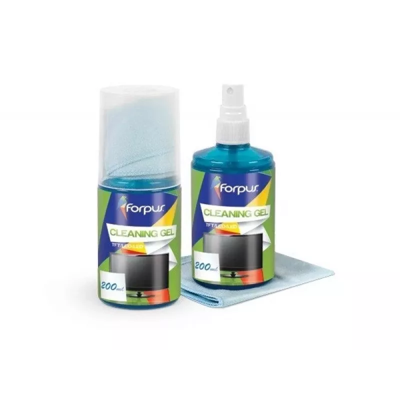 Ekraanipuhastuskomplekt Forpus (vedelik 200 ml, lapp)