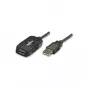 Manhattan USB-A USB-A pikenduskaabel, 10 m, isane emasele, aktiivne, 480 Mbit/s (USB 2.0), aheldatav, sisseehitatud repiiter, Hi-Speed USB, must, kolmeaastane garantii, võrdväärne tootega USB2AAEXT10M.