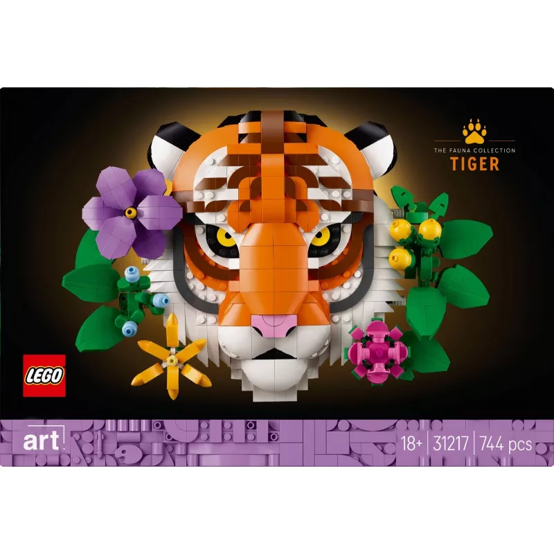Ehitusmänguasi LEGO Art Fauna kollektsiooni tiigri komplekt 31217 – ehitatav tiigrimudel