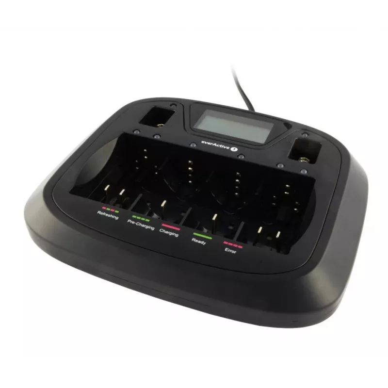 Akulaadija everActive NC-900U Universal DC — laeb AA, AAA, C, D, 9V, kuni 6 elementi, must