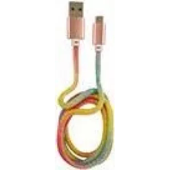 LC-POWER kaabel USB-Micro-1M-3 1m vikerkaare sädelev, USB A Micro-USB-le (LC-C-USB-MICRO-1M-3)