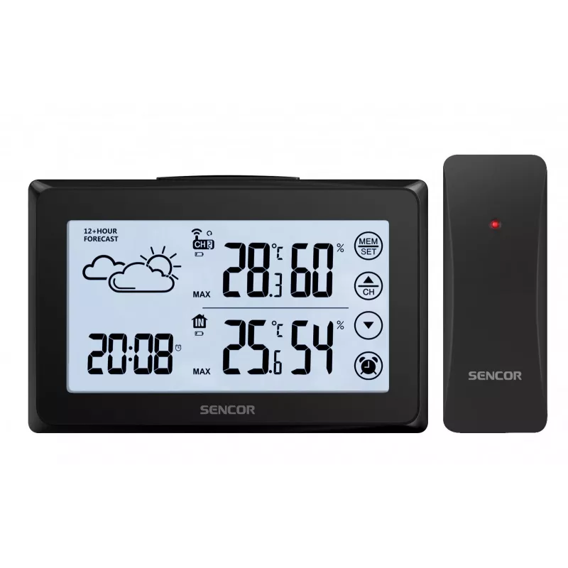 Ilmajaam SENCOR SWS 2850 — sise-/välistemperatuur ja -niiskus, 1 juhtmevaba andur, 433,92 MHz, max/min mälu