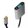 USB USB-C – VGA (D-Sub) videoadapteri kaabel LOGILINK CUA0104 0,15 m, hall/must