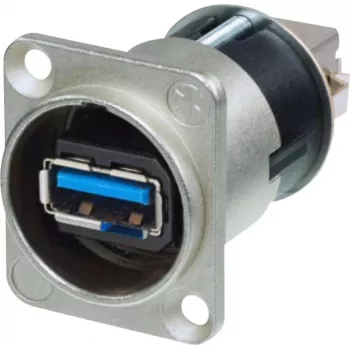 Neutrik Reversible USB Feed-Through 3.0 Socket, panel-mount feed-through Contents: 1 tk (NAUSB3-B)