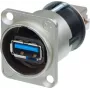 Neutrik Reversible USB Feed-Through 3.0 Socket, panel-mount feed-through Contents: 1 tk (NAUSB3-B)