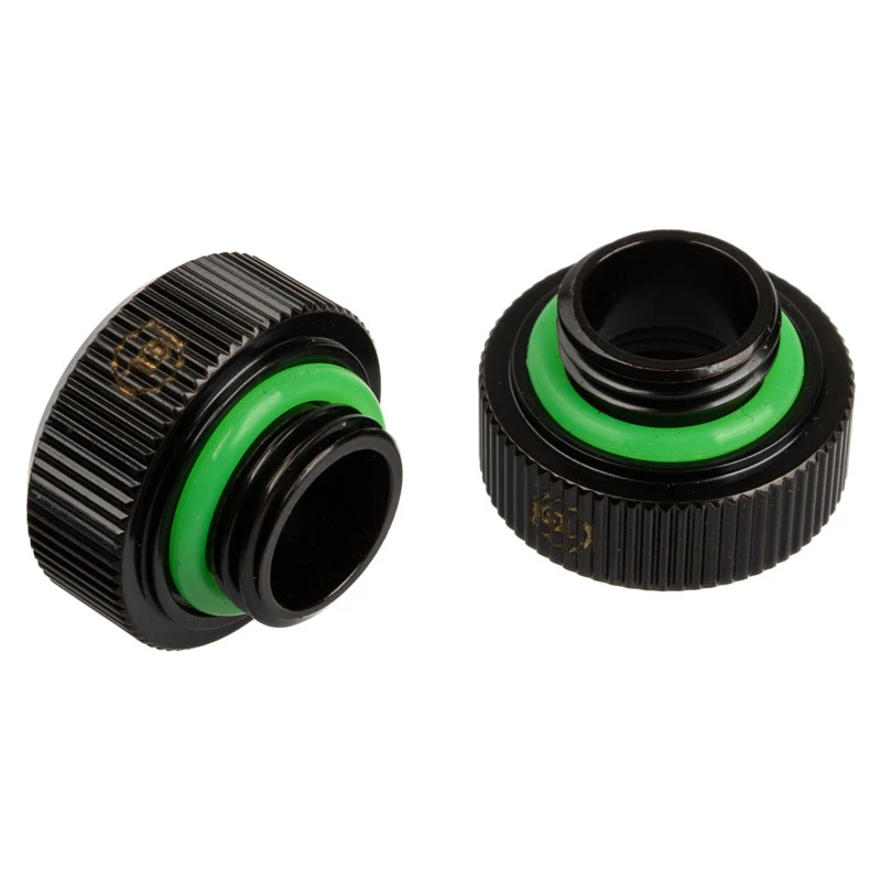 Adapter G1/4-tolline väline keere 14 mm kõvale torule, BitsPower Touchaqua TA-FH14-GB, 2 tk, must