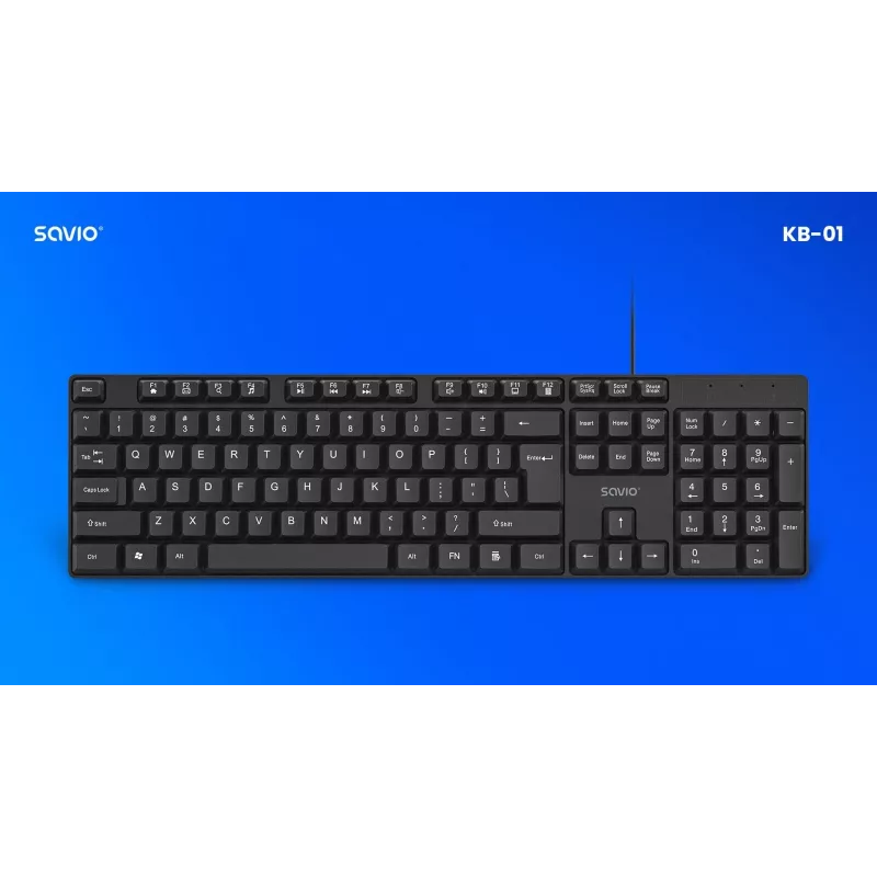 Savio KB-01 klaviatuur Kodu/Kontor USB QWERTY USA inglise must