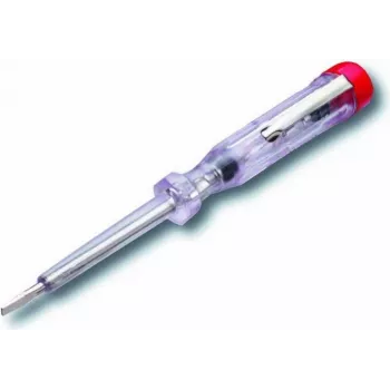 Pingetesteri kruvikeeraja Cimco 111320 — isoleeritud tester, 12,5 cm, kroom/punane/läbipaistev