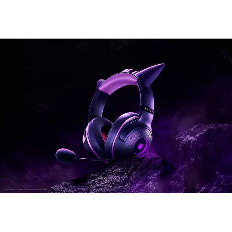 Razer Kraken Kitty V2 - Pokemon Gengar Ed. Kõrvaklapid Juhtmega peavõru Mängimine USB Type-A Roosa