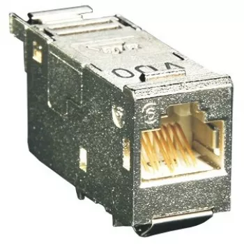 BTR E-DAT Cat.6A 8(8) RJ-45 sisestusmoodul, hõbedane, 41,95×14,7×19,1 mm