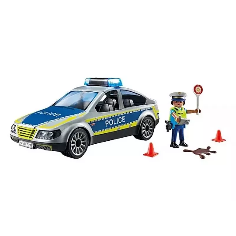 Playmobil politseiauto sireeni ja vilkuva tulega, mitmevärviline, plast, 3+
