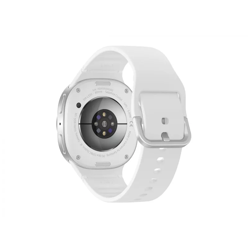 Samsung Galaxy Watch 8 3,3 cm (1,3 tolli) AMOLED 40 mm Digitaalne 438 x 438 pikslit Puuteekraan 4G Hõbe Wi-Fi GPS (satelliit)