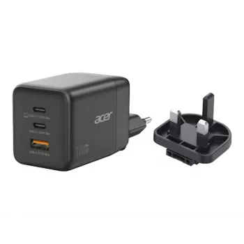 Acer toiteplokk - PPS- ja GaN-tehnoloogia - 100 W - PD 3.0 - 3 väljundporti (USB, 2 x USB-C)