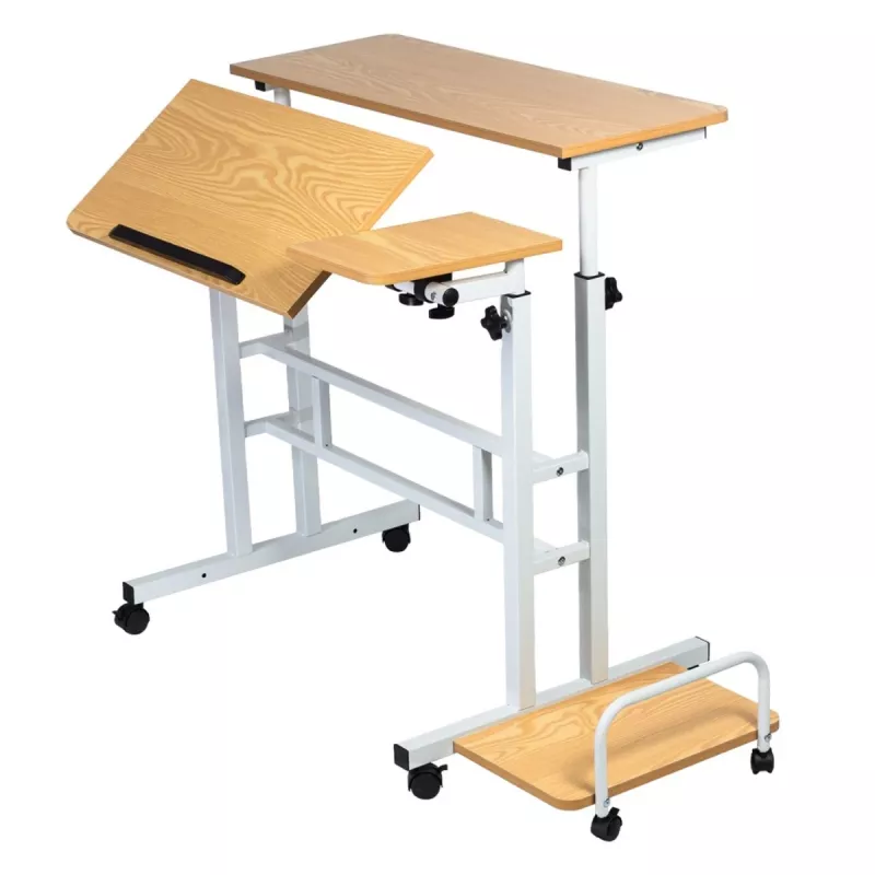 Macleani mobiilne sülearvutilaud, valge, 80x60cm, maks 50kg, reg. kõrgus 67-115cm, MC-124 W