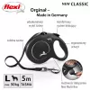 Sissetõmmatav koerarihm Flexi New Classic L 5 m Must – nöör, suurtele tõugudele (25–45 kg), max koormus 50 kg