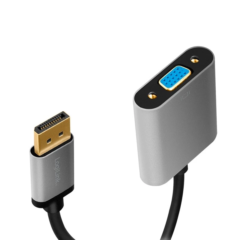 LogiLink CDA0109 kaablisoo muundur DisplayPort->VGA 0,15 m hall/must