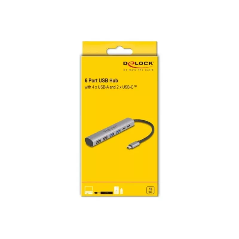 DeLOCK 64232 sülearvuti dokk juhtmega USB 3.2 Gen 1 Type-A USB-C hall