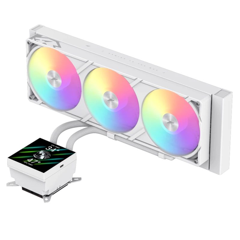 Gamemaxi protsessori vedelikjahutus | GLACIER 360 LCD WH | Intel, AMD