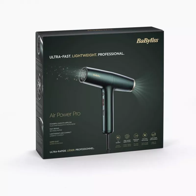 BaByliss Air Power Pro föön 1700 W kuldne, roheline