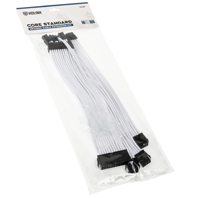 Kolink Core Standard Braided kaabel Extension Kit - Brilliant Valge