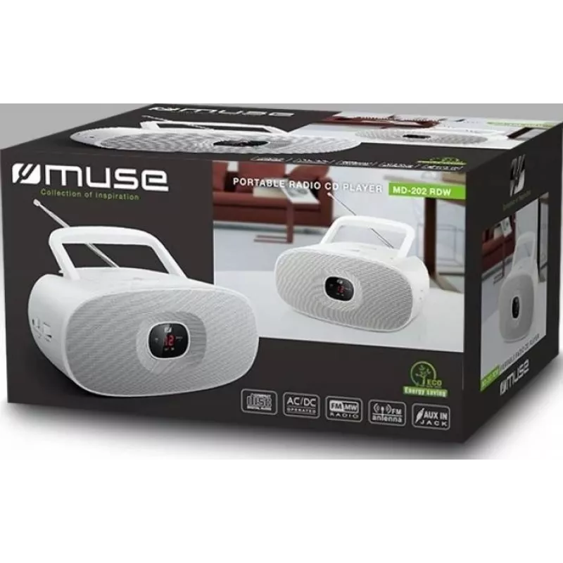 Kaasaskantav CD-mängija Muse MD-202 Valge