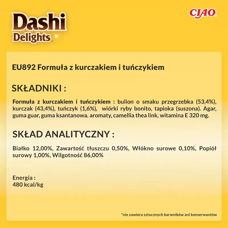 Niisked kassimaiused INABA Dashi Delights Delicate Flakes Chicken with Tuna 40 g kotike