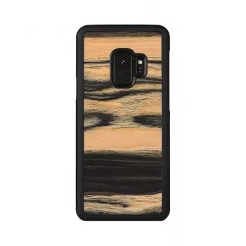 Nutitelefoni ümbris mees ja puit Samsung Galaxy S9-le, valge eebenipuu/must viimistlus
