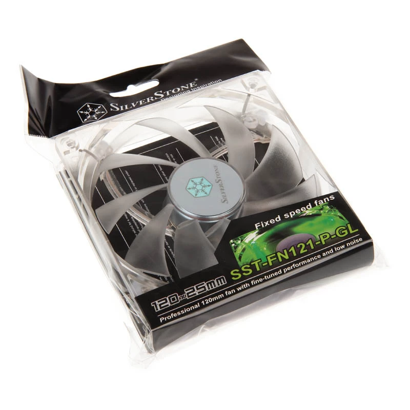 SilverStone SST-FN121-P-GL 120 mm korpuse ventilaator rohelise LED-valgustusega