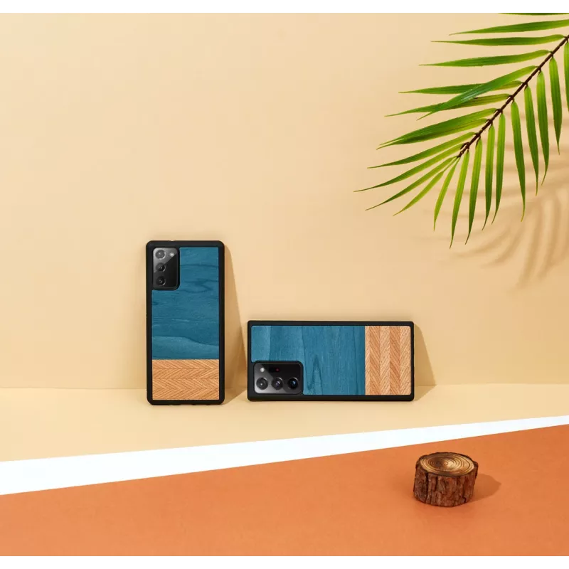 Nutitelefoni ümbris man and wood Galaxy Note 20 teksariie must — kaitsev teksastiilis kaas
