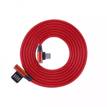 Sbox USB->Type-C 90 m/m 1,5 m Type-C-90R Maasikapunane