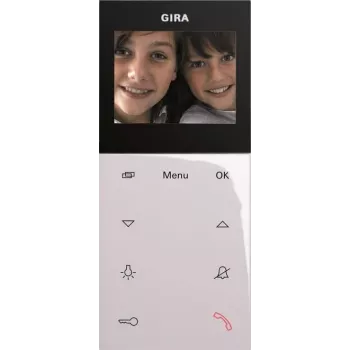 Videosisetelefonijaam Gira AP Plus 123903 valge — pinnapaigaldatav videouksetelefon