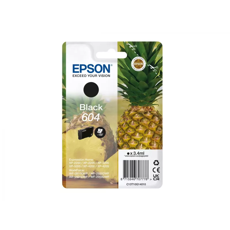 Epson 604 tindikassett 1 tk Originaal Standardmahuline Must