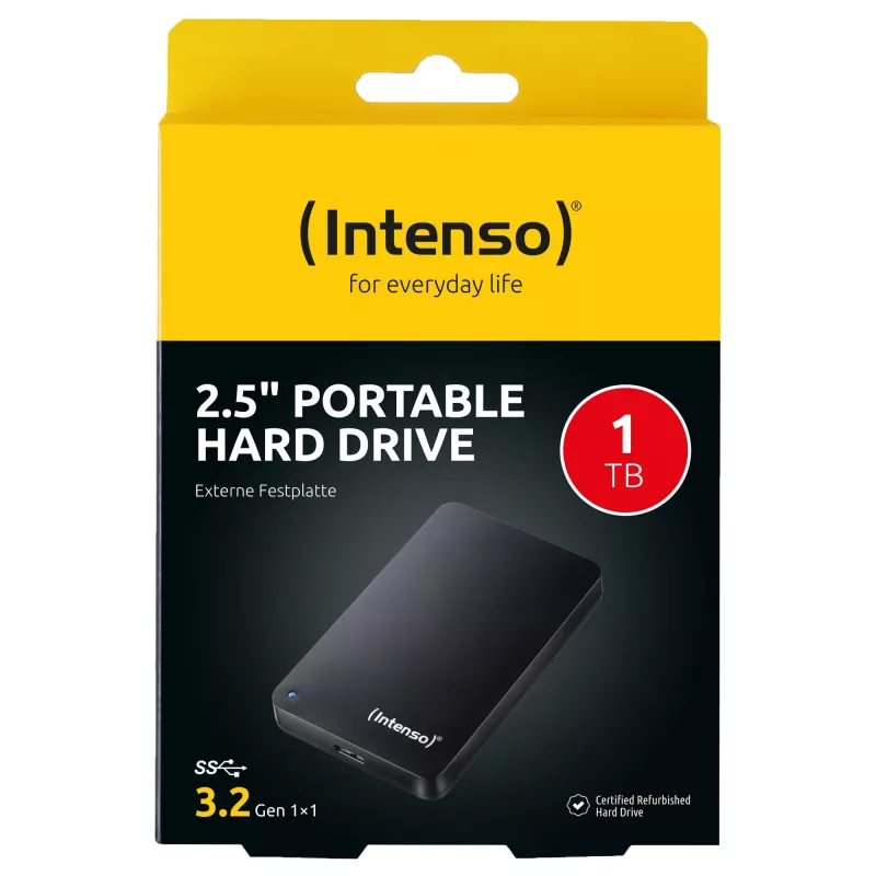 Kaasaskantav kõvaketas 1 TB taastatud, väline kõvaketas (must)