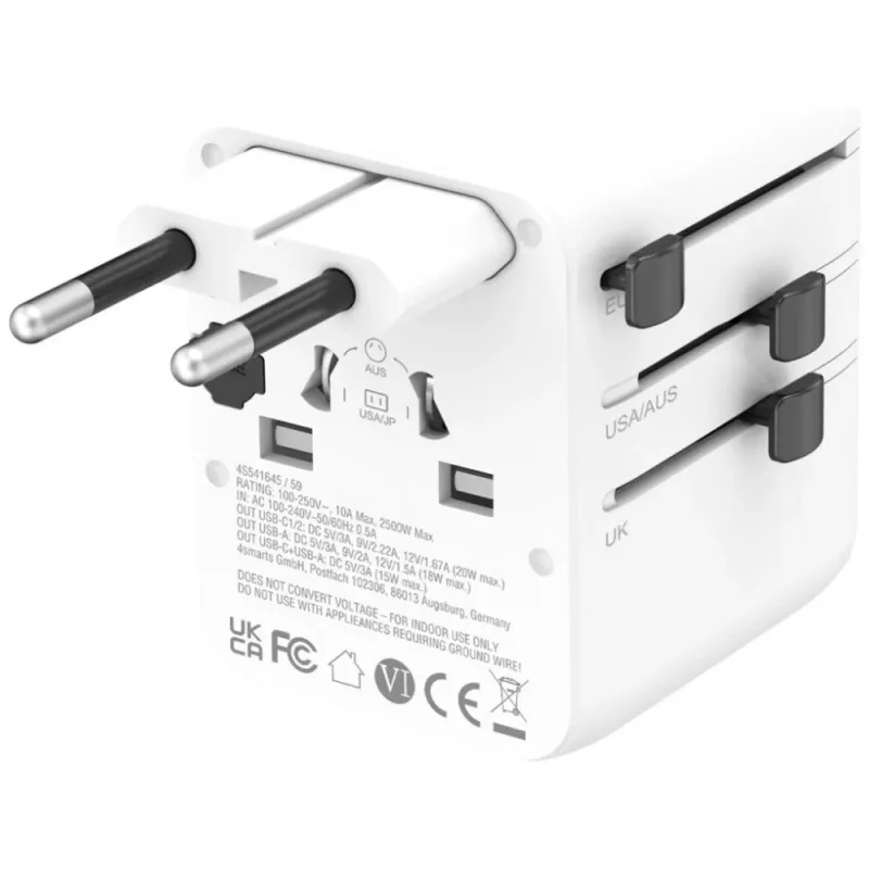 Reisiadapter 20W GaN Nomad 2xUSB-C + 1xA