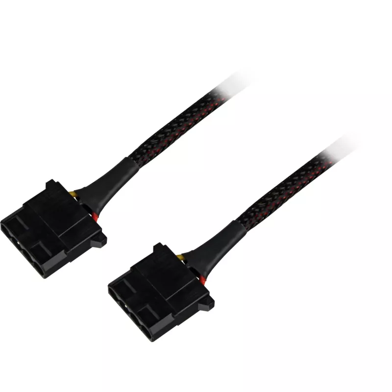Sharkoon SATA Y toiteadapter, 4P Molex, 0,15 m, must - digitaal-/andmeside - toiteplokk