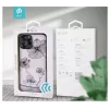 Kaitsev telefonikott Devia Crystal Flora iPhone 12 / 12 Pro jaoks — sinine läbipaistev lillemuster