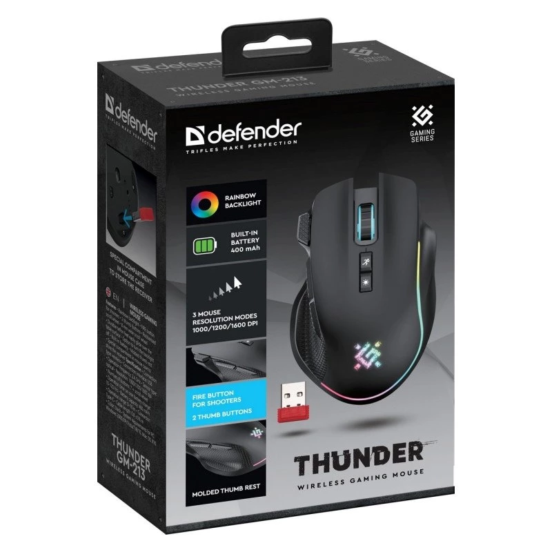 hiir DEFENDER GM-213 THUNDER RF 1600dpi 8P Must