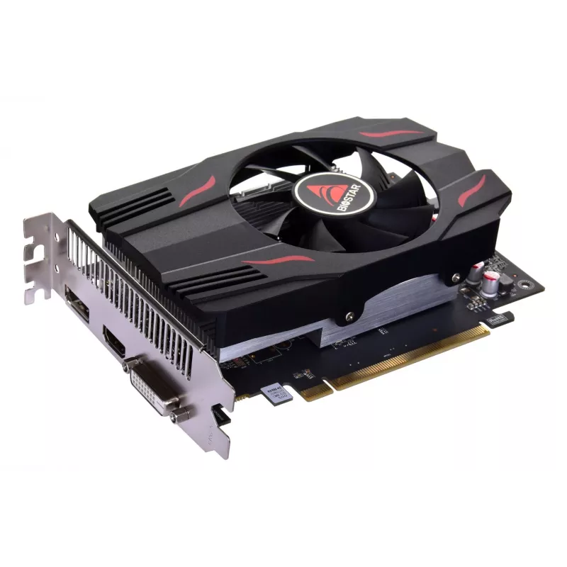 Graafikakaart BIOSTAR Radeon RX 550 4 GB GDDR5, 1100 MHz GPU, 6000 MHz mälu, 128-bit, PCIe 3.0, ühe ventilaatoriga