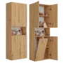 Vannitoa hoiukapp Top e shop NEL 1K DK ART KPL, tammepuu raam, 600×300×1740 mm, 5 riiulit, vabalt seisev