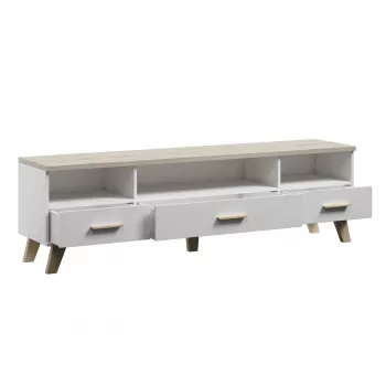 Cama RTV stand LOTTA 180cm Valge + sonoma oak
