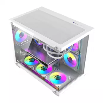 Arvutikorpus DarkFlash B275 PRO (valge) koos 6 ventilaatoriga