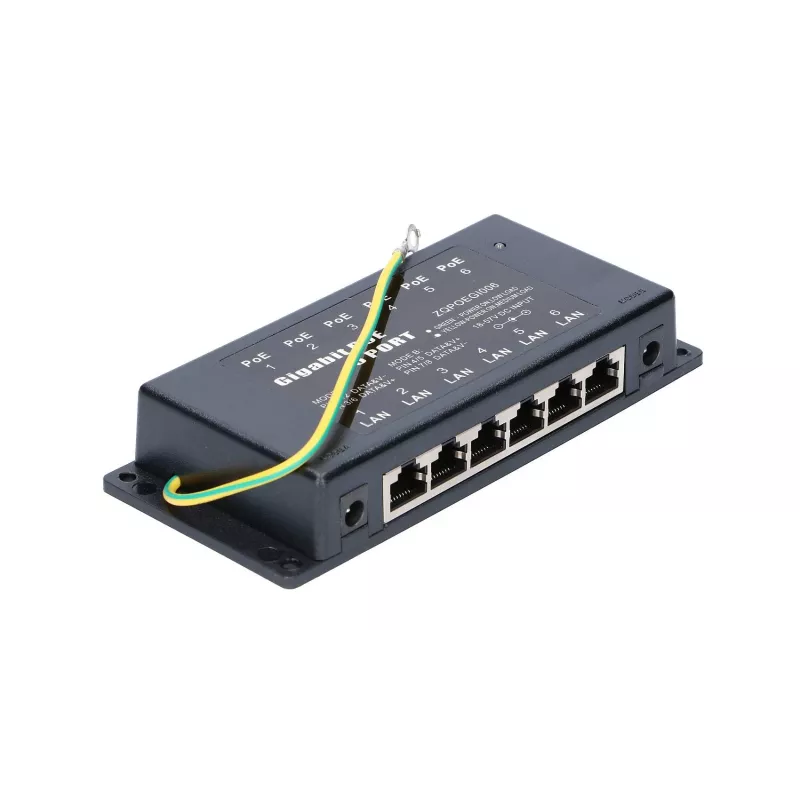 PoE-sisestaja Extralink Gigabit 6 porti 6x 1000Mb/s RJ45