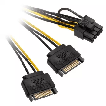 2x 15-Pin-SATA to 1x 6-Pin-PCIe Adapter - Adapter - digitaalne/andmed (AK-CBPW19-15)
