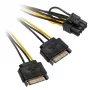 2x 15-Pin-SATA to 1x 6-Pin-PCIe Adapter - Adapter - digitaalne/andmed (AK-CBPW19-15)