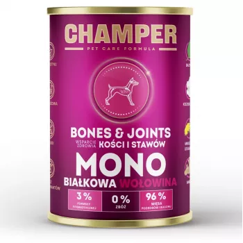 CHAMPER Bones & Joints Monoprotein Beef - märg koeratoit - 400g