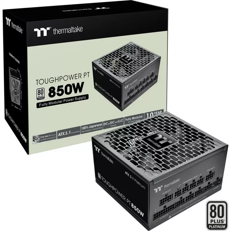 Toiteplokk Thermaltake Toughpower PT 850W 80 Plus Gold, mudel PS-TPP-0850FNFAPE-1